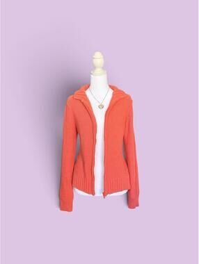 Coral pink zip up hoodie